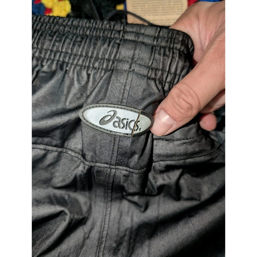 ASICS Vintage Womens Nylon Track Pants Trousers Training Black Joggers - Picture 9 of 10